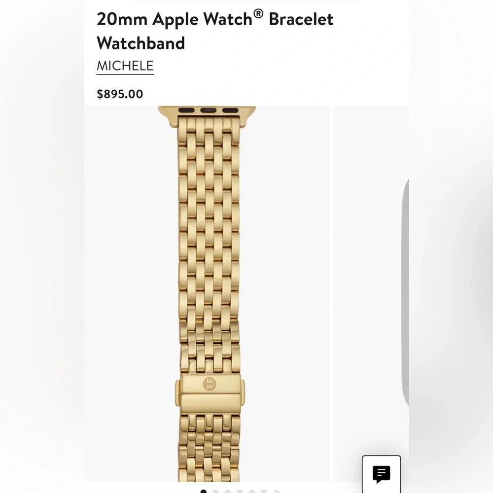 Michele 18k Gold Plated Stainless Steel Bracelet for Apple Watch